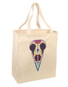 Colorful Mystic Bird Skull Calavera Day of the Dead Large Grocery Tote Bag-Grocery Tote-TooLoud-Natural-Large-Davson Sales