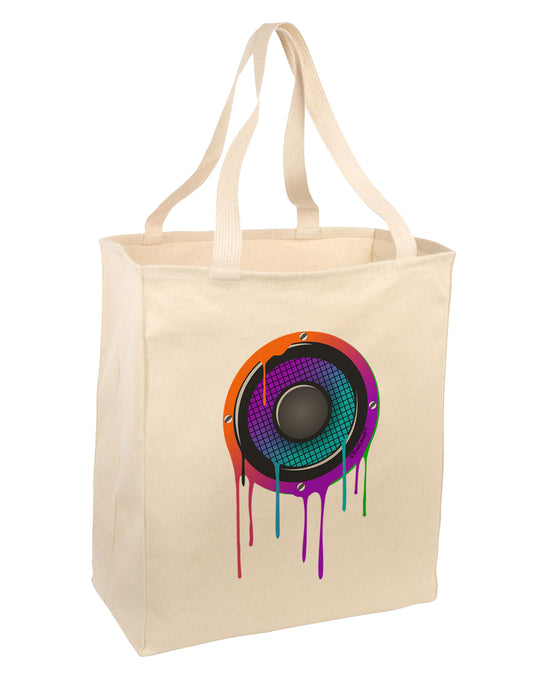 Paint Drips Speaker Large Grocery Tote Bag-Grocery Tote-TooLoud-Natural-Large-Davson Sales