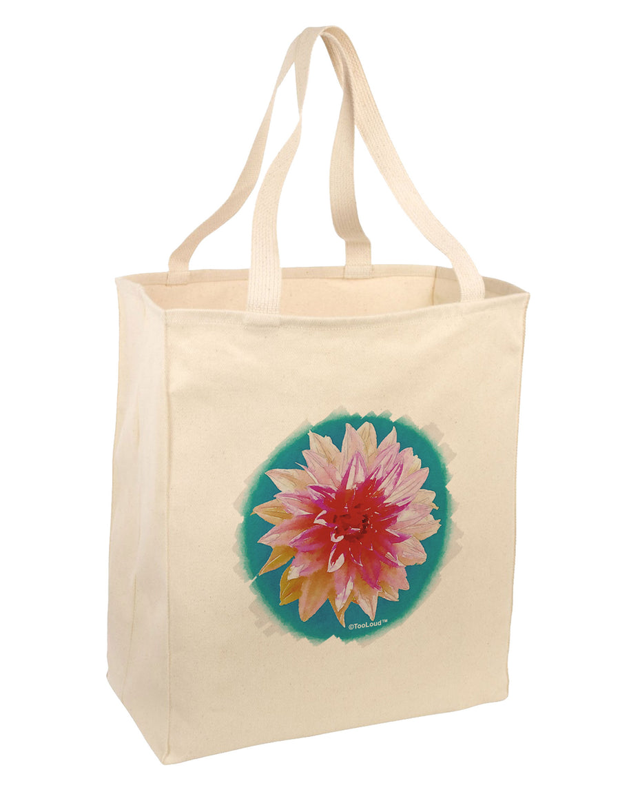 Watercolor Flower Large Grocery Tote Bag-Grocery Tote-TooLoud-Natural-Large-Davson Sales