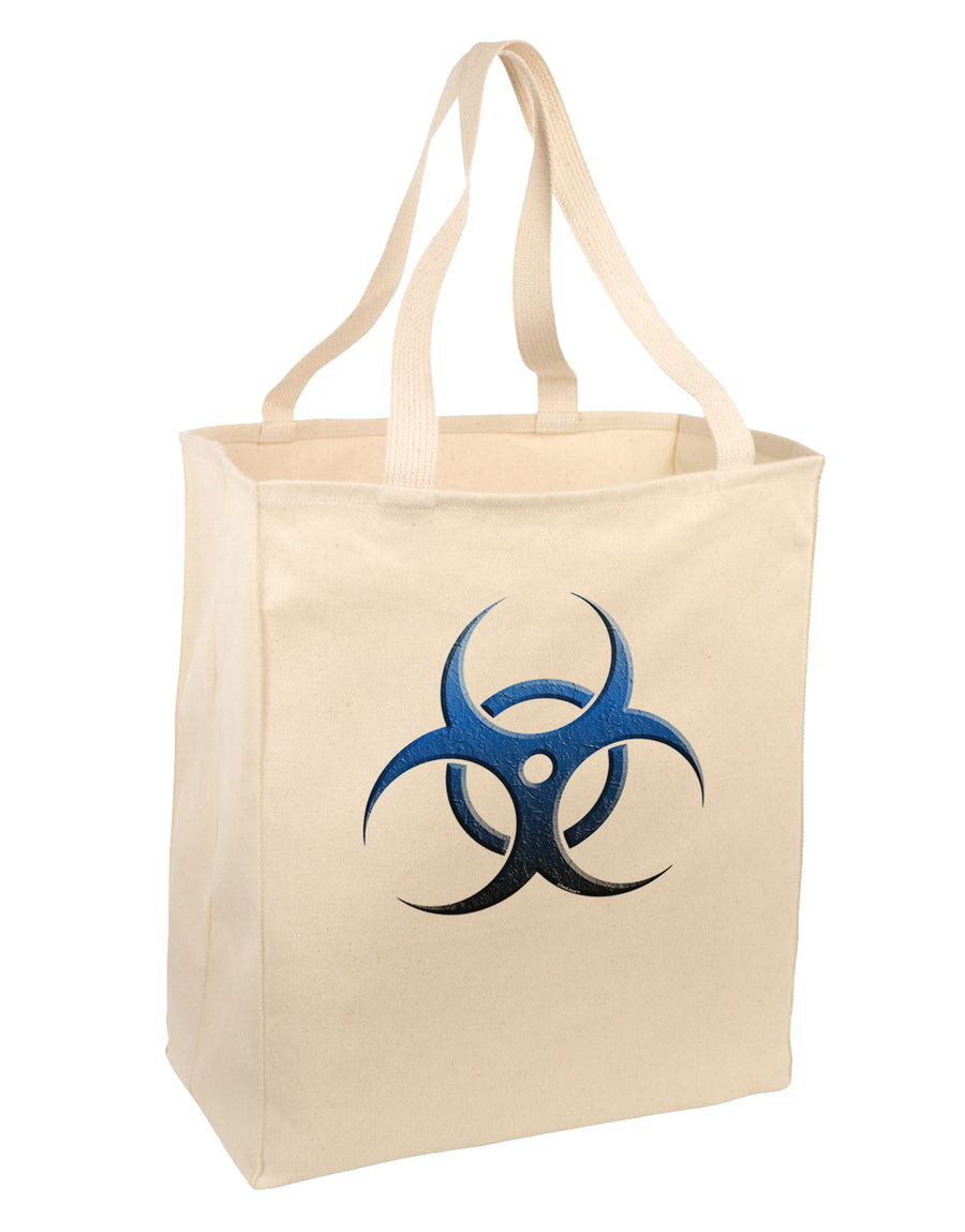 Biohazard Symbol Blue Stone - Apocalypse Large Grocery Tote Bag-Grocery Tote-TooLoud-Natural-Large-Davson Sales