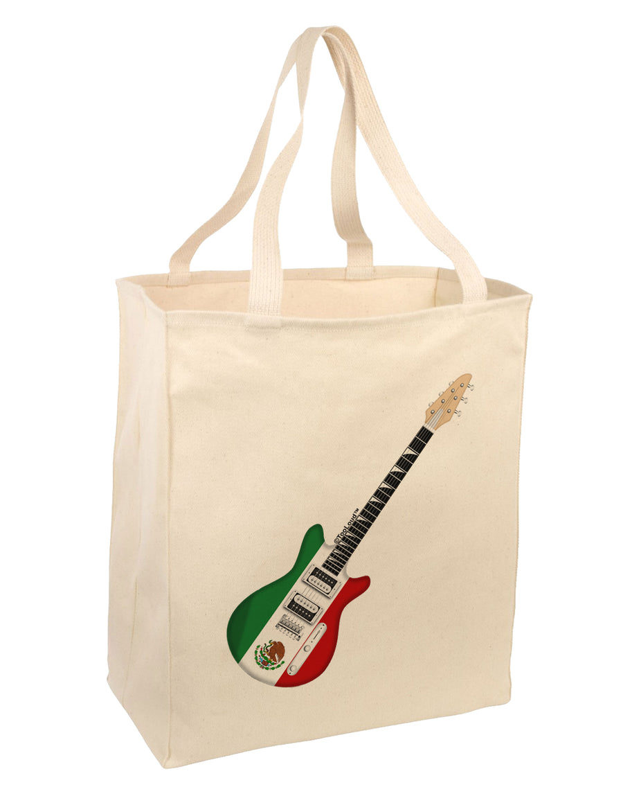 Mexican Flag Guitar Design Large Grocery Tote Bag by TooLoud-Grocery Tote-TooLoud-Natural-Large-Davson Sales