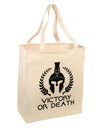 Spartan Victory Or Death Large Grocery Tote Bag-Natural-Grocery Tote-TooLoud-Natural-Large-Davson Sales