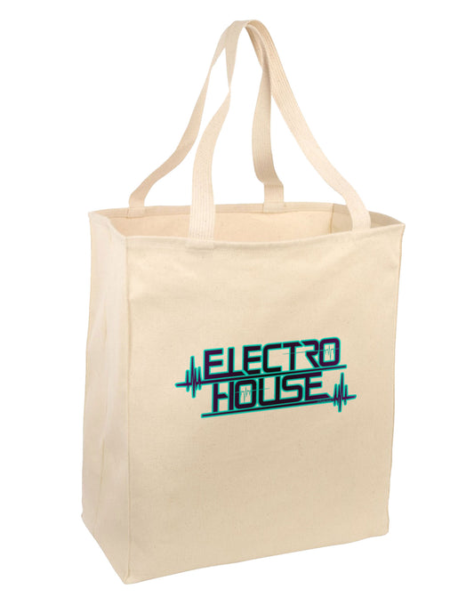 Electro House Bolt Large Grocery Tote Bag-Grocery Tote-TooLoud-Natural-Large-Davson Sales