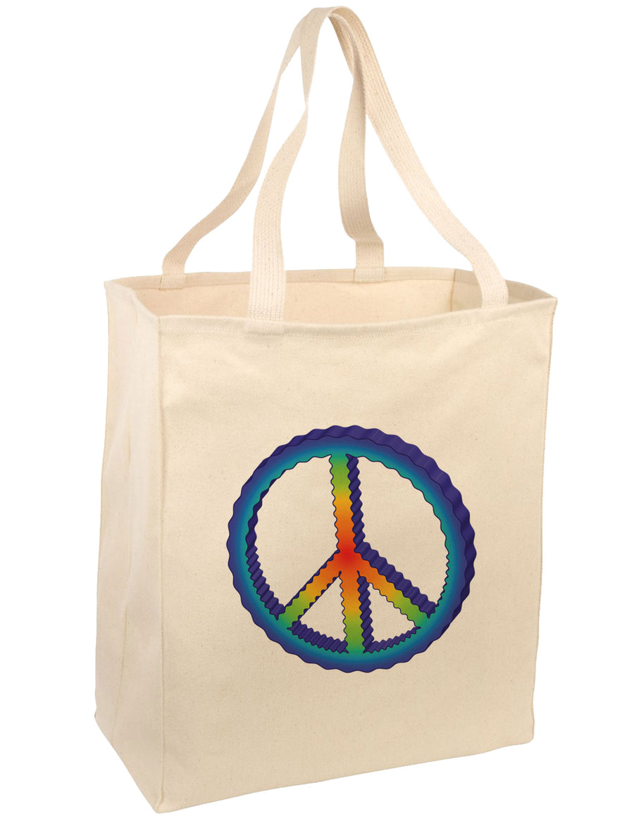 Rainbow Peace Large Grocery Tote Bag-Grocery Tote-TooLoud-Natural-Large-Davson Sales