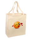 Kissy Face Emoji Girl Large Grocery Tote Bag-Grocery Tote-TooLoud-Natural-Large-Davson Sales