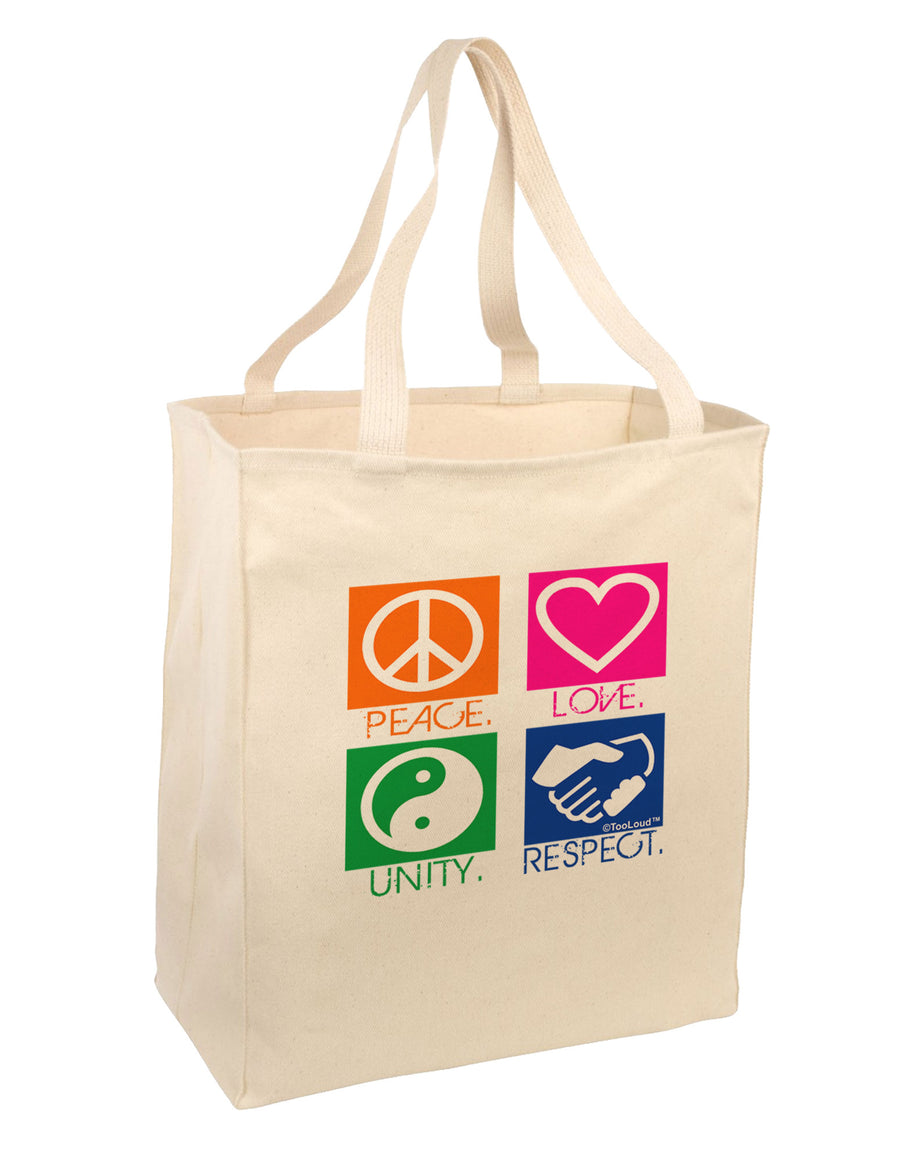 PLUR Squares Color Large Grocery Tote Bag-Grocery Tote-TooLoud-Natural-Large-Davson Sales