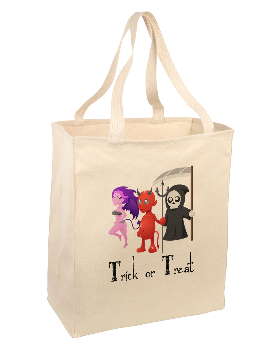 Reaper Devil Succubus - Trick or Treat Large Grocery Tote Bag-Grocery Tote-TooLoud-Natural-Large-Davson Sales