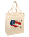 United States Cutout - American Flag Distressed Large Grocery Tote Bag by TooLoud-Grocery Tote-TooLoud-Natural-Large-Davson Sales