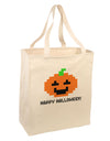 Pixel Pumpkin - Halloween Large Grocery Tote Bag-Grocery Tote-TooLoud-Natural-Large-Davson Sales