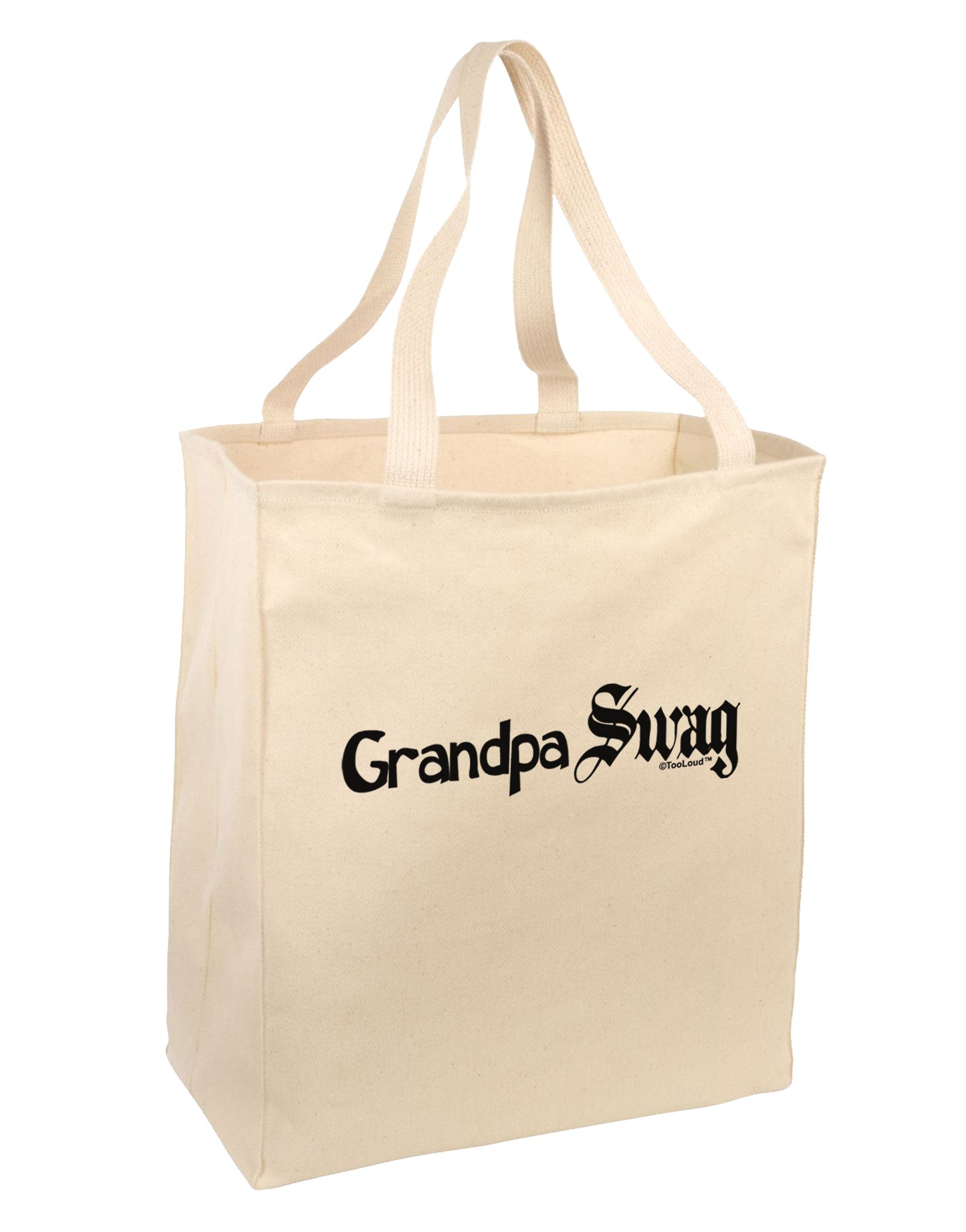 Grandpa Swag Text Large Grocery Tote Bag by TooLoud-Grocery Tote-TooLoud-Natural-Large-Davson Sales