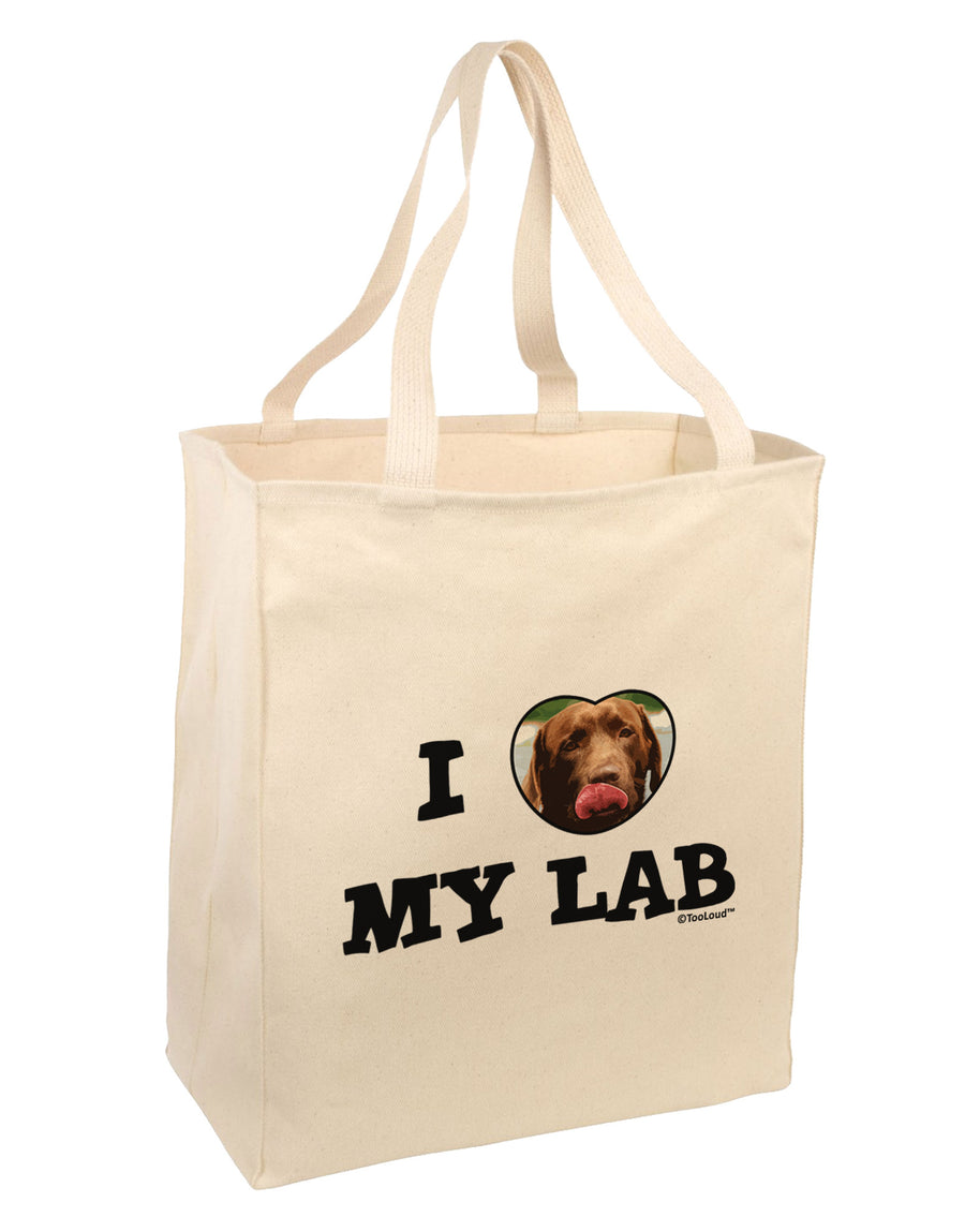 I Heart My Lab Large Grocery Tote Bag-Grocery Tote-TooLoud-Natural-Large-Davson Sales