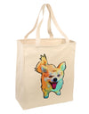 Cartoon Pomeranian Large Grocery Tote Bag-Natural-Grocery Tote-TooLoud-Natural-Large-Davson Sales