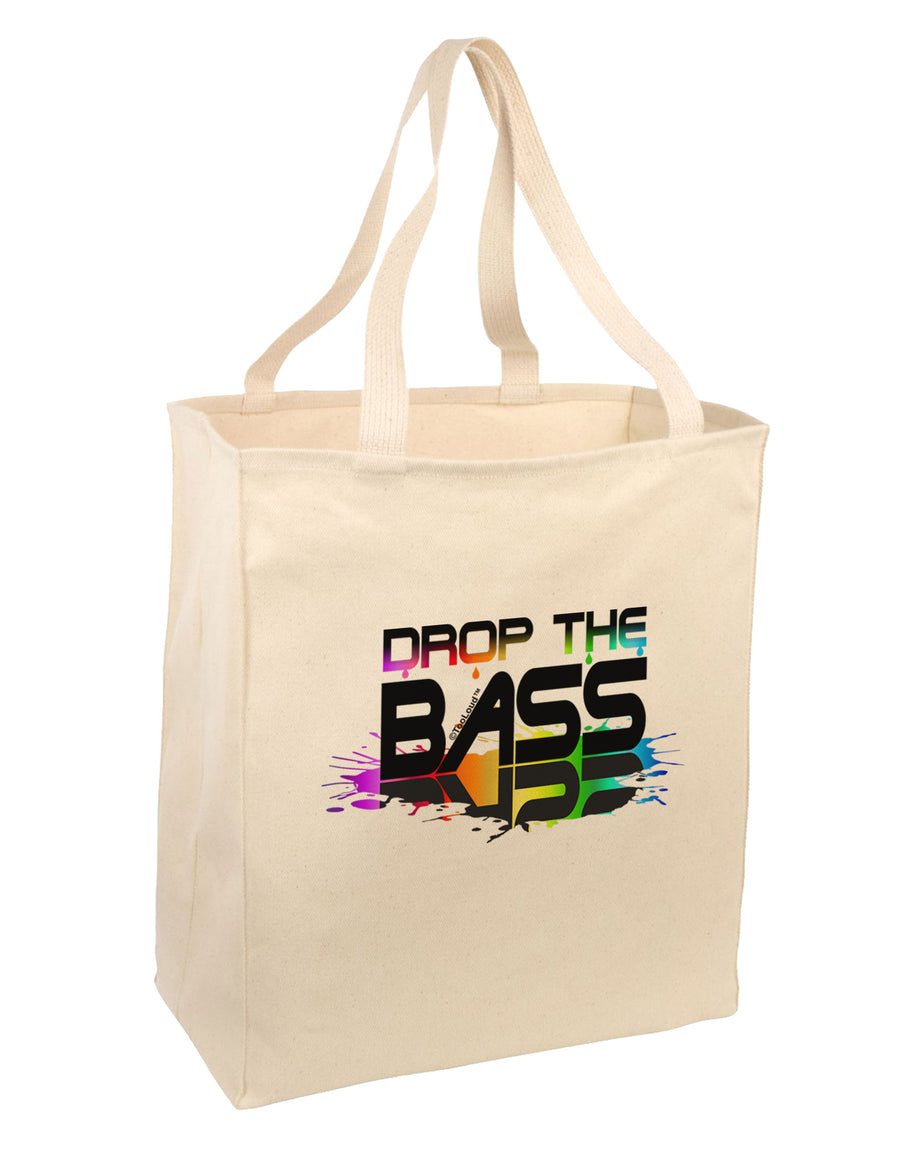 Paint Drop The Bass Large Grocery Tote Bag-Grocery Tote-TooLoud-Natural-Large-Davson Sales