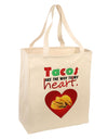 Tacos Are the Way To My Heart Large Grocery Tote Bag-Grocery Tote-TooLoud-Natural-Large-Davson Sales