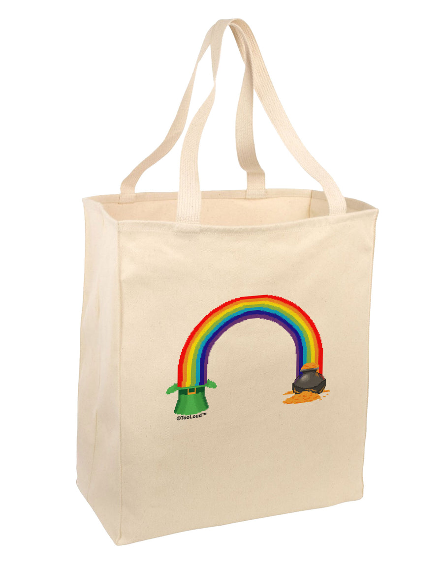 Pixel Pot of Gold Large Grocery Tote Bag-Grocery Tote-TooLoud-Natural-Large-Davson Sales