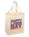 Happy Labor Day ColorText Large Grocery Tote Bag-Grocery Tote-TooLoud-Natural-Large-Davson Sales