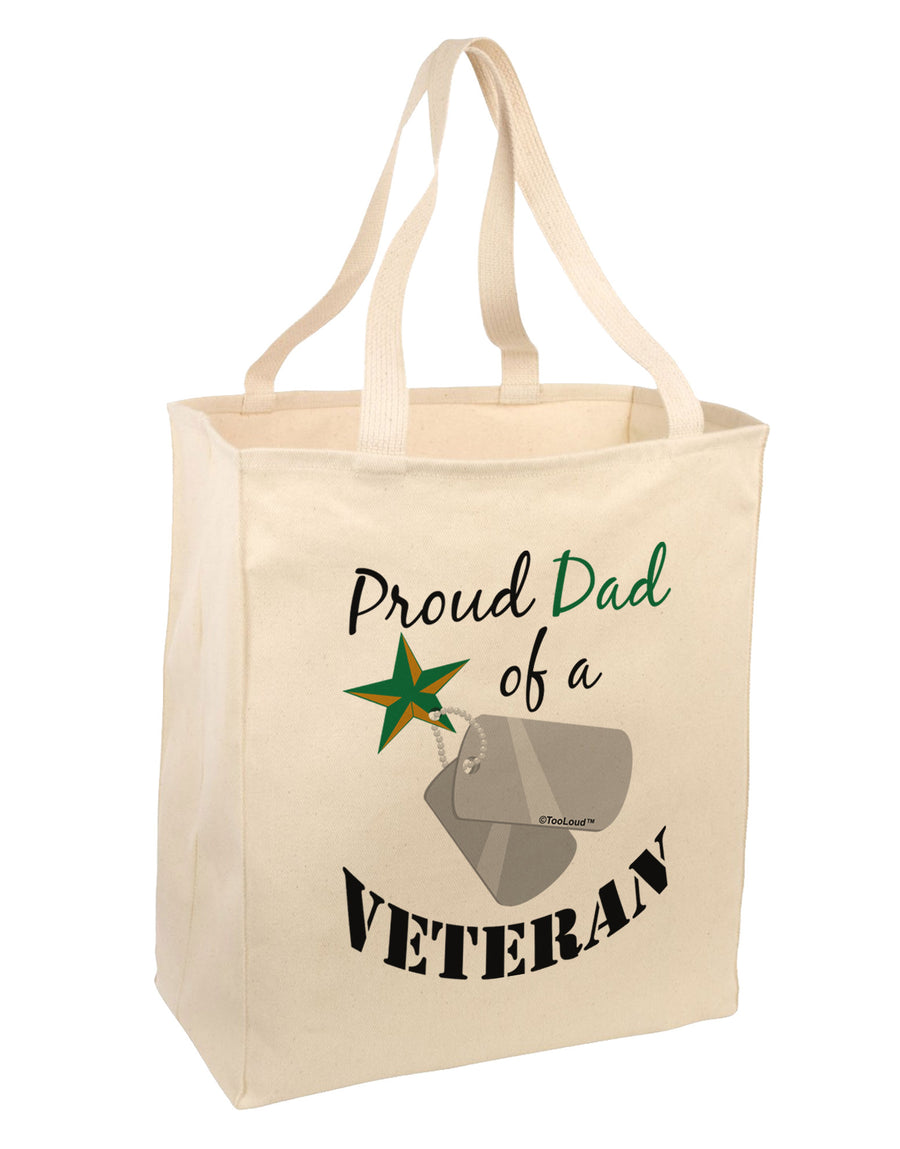 Dad of Veteran Large Grocery Tote Bag-Grocery Tote-TooLoud-Natural-Large-Davson Sales