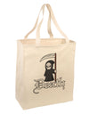 Cute Grim Reaper - Death Text Large Grocery Tote Bag-Grocery Tote-TooLoud-Natural-Large-Davson Sales