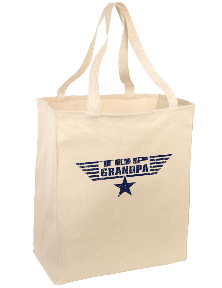 Top Grandpa Father's Day Large Grocery Tote Bag-Grocery Tote-TooLoud-Natural-Large-Davson Sales