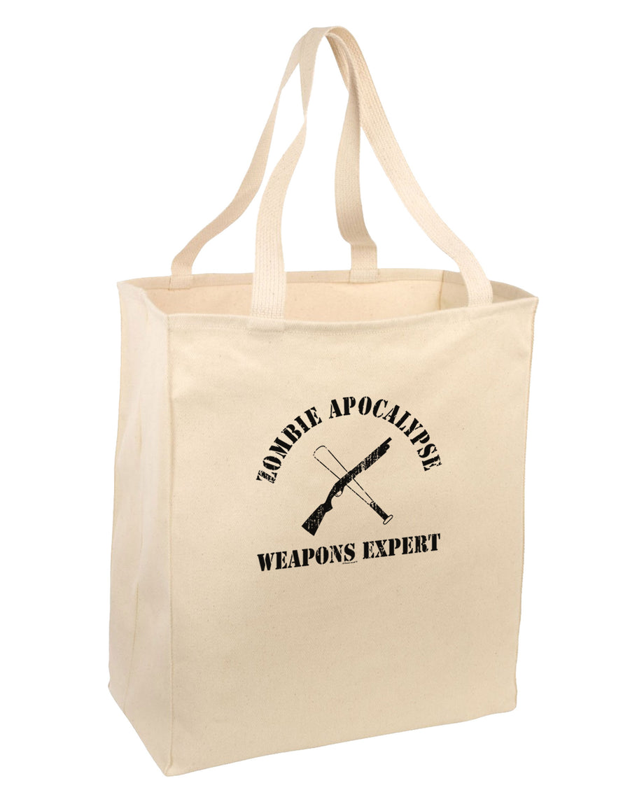 Zombie Apocalypse Group Weapons Expert Large Grocery Tote Bag-Grocery Tote-TooLoud-Natural-Large-Davson Sales