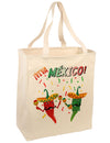 Viva Mexco Chili Peppers Large Grocery Tote Bag-Grocery Tote-TooLoud-Natural-Large-Davson Sales