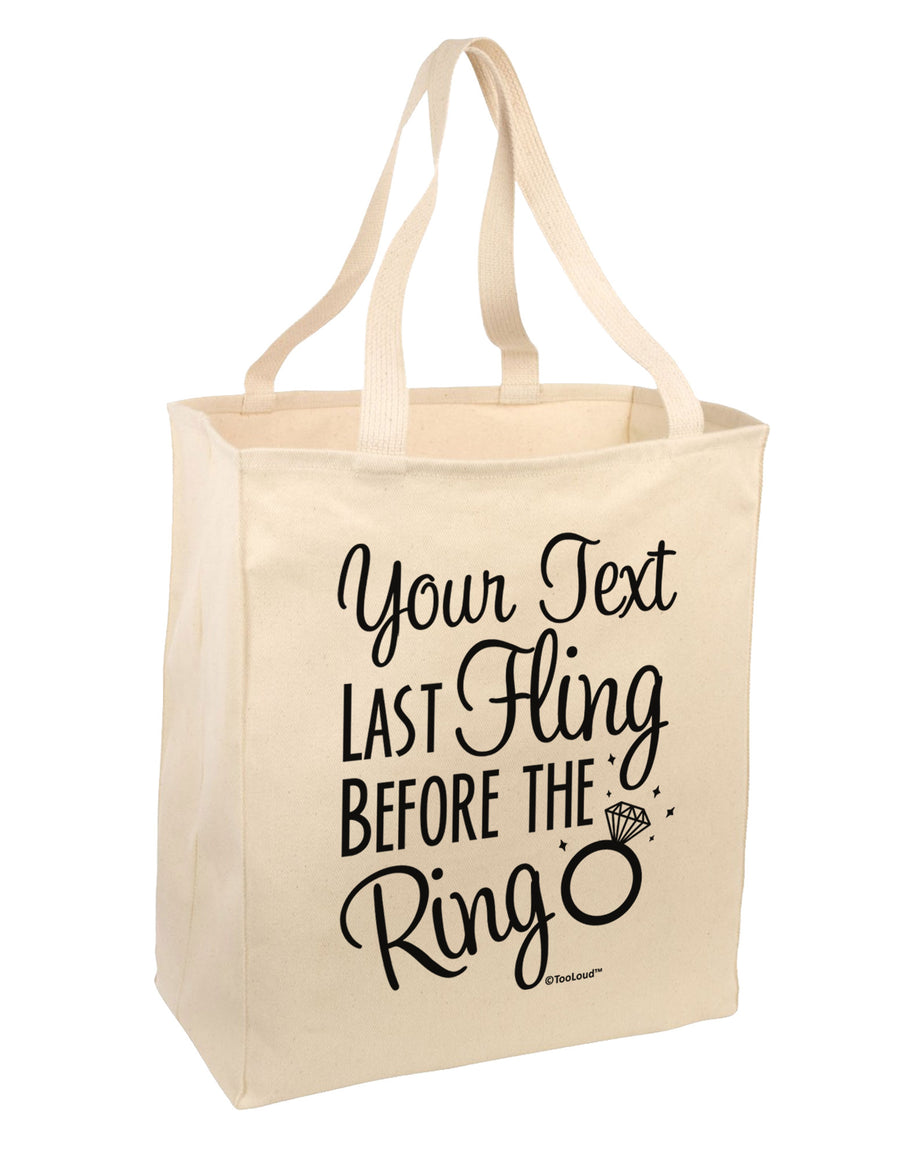 Personalized Bachelorette Party - Last Fling Before the Ring Large Grocery Tote Bag-Grocery Tote-TooLoud-Natural-Large-Davson Sales