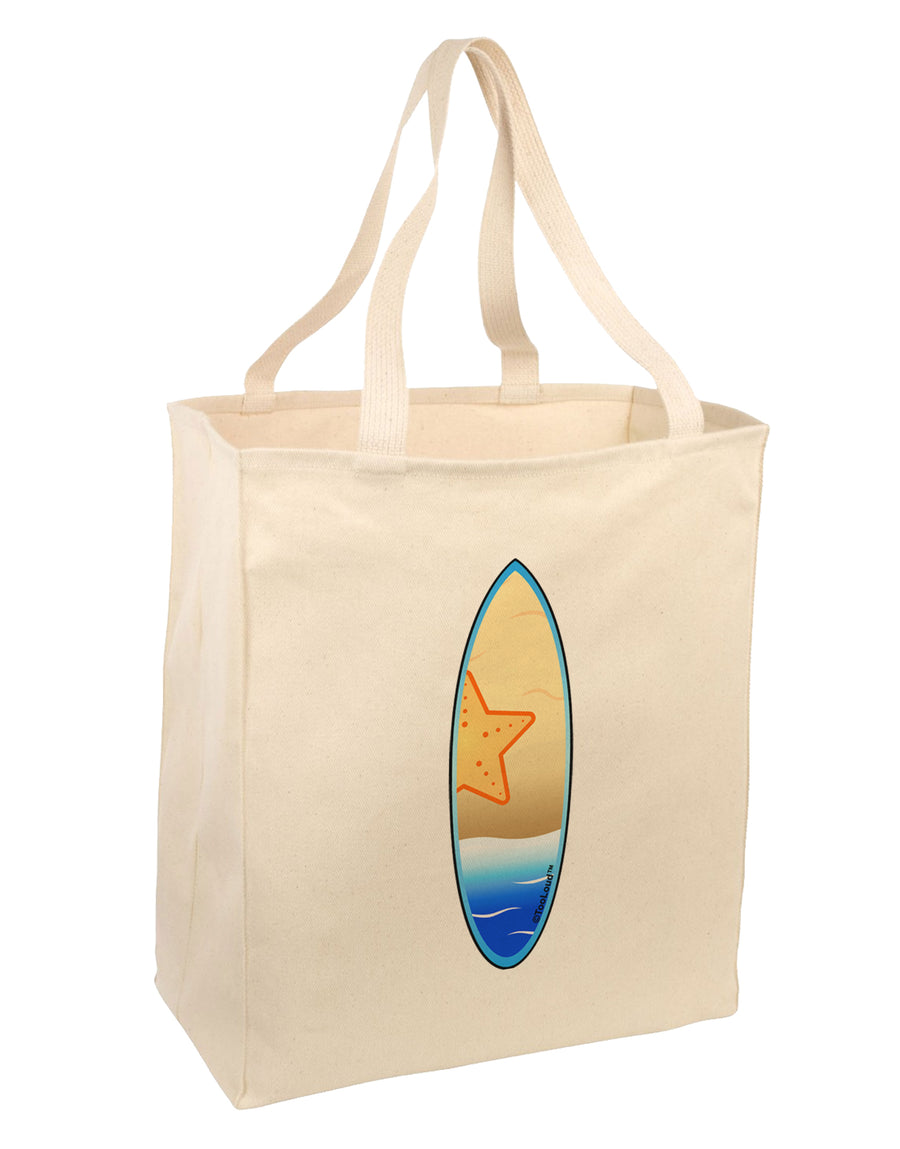 Starfish Surfboard Large Grocery Tote Bag by TooLoud-Grocery Tote-TooLoud-Natural-Large-Davson Sales