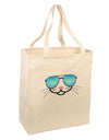 Kyu-T Face - Kattia Cool Sunglasses Large Grocery Tote Bag-Grocery Tote-TooLoud-Natural-Large-Davson Sales