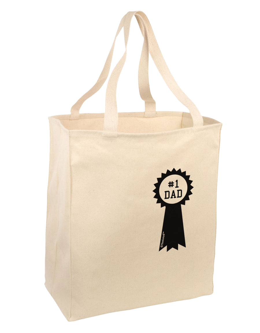 Number One Dad Award Ribbon Large Grocery Tote Bag-Grocery Tote-TooLoud-Natural-Large-Davson Sales