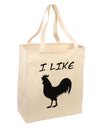 I Like Rooster Silhouette - Funny Large Grocery Tote Bag by TooLoud-Grocery Tote-TooLoud-Natural-Large-Davson Sales