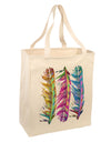 Magic Feathers Large Grocery Tote Bag-Natural-Grocery Tote-TooLoud-Natural-Large-Davson Sales