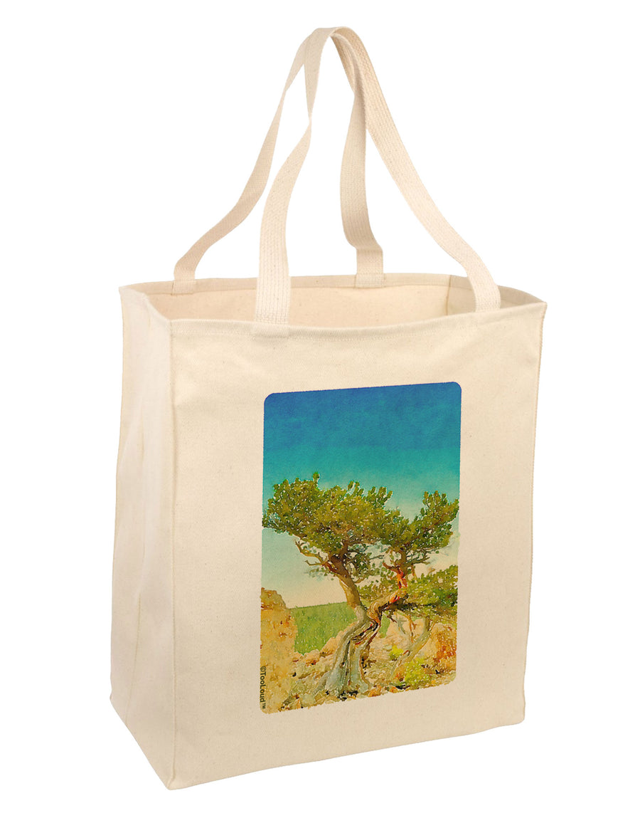 Colorado Tree Watercolor Large Grocery Tote Bag-Grocery Tote-TooLoud-Natural-Large-Davson Sales