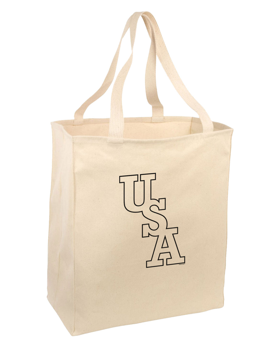 USA Text Large Grocery Tote Bag-Grocery Tote-TooLoud-Natural-Large-Davson Sales