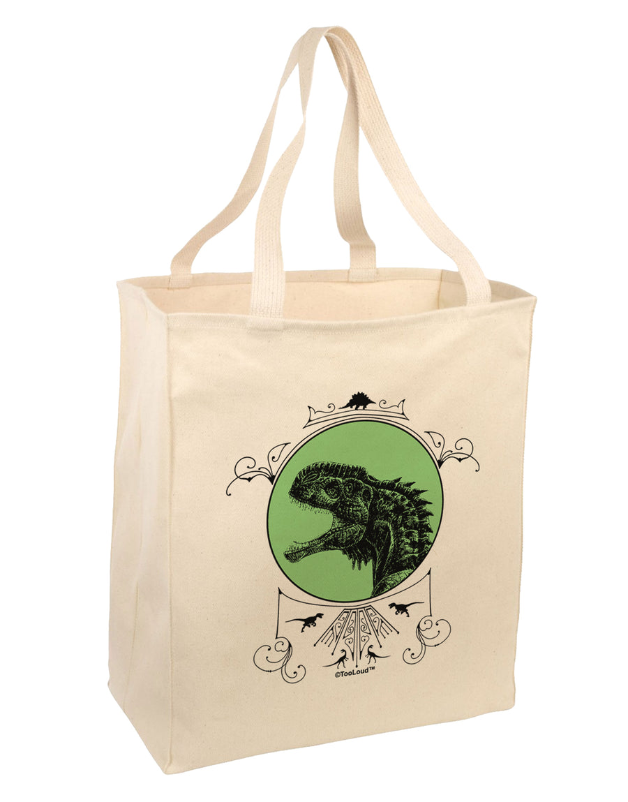 Jurassic Dinosaur Face Large Grocery Tote Bag by TooLoud-Grocery Tote-TooLoud-Natural-Large-Davson Sales