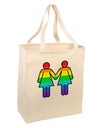 Rainbow Lesbian Women Holding Hands Large Grocery Tote Bag-Grocery Tote-TooLoud-Natural-Large-Davson Sales