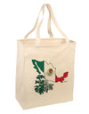 Mexican Roots - Mexico Outline Mexican Flag Large Grocery Tote Bag by TooLoud-Grocery Tote-TooLoud-Natural-Large-Davson Sales