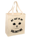 My Cat is my Valentine Large Grocery Tote Bag by TooLoud-TooLoud-Natural-Davson Sales