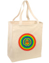 Psychedelic Peace Large Grocery Tote Bag-Grocery Tote-TooLoud-Natural-Large-Davson Sales