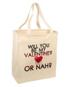 My Valentine or Nah Large Grocery Tote Bag-Grocery Tote-TooLoud-Natural-Large-Davson Sales