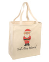 Don't Stop Believin' Santa Christmas Large Grocery Tote Bag-Grocery Tote-TooLoud-Natural-Large-Davson Sales