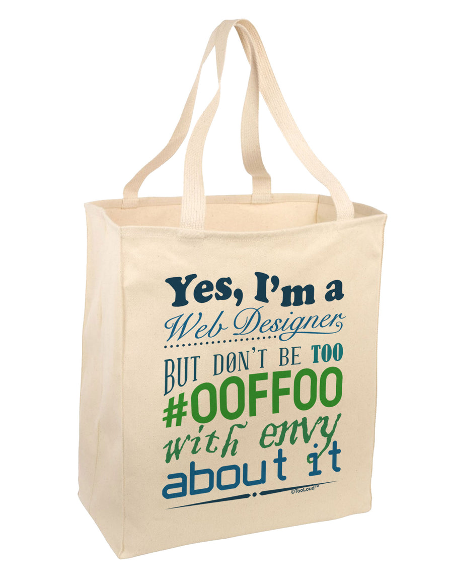 Web Designer -00FF00 With Envy Large Grocery Tote Bag-Natural-Grocery Tote-TooLoud-Natural-Large-Davson Sales