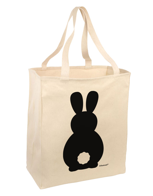Cute Bunny Silhouette with Tail Large Grocery Tote Bag by TooLoud-Grocery Tote-TooLoud-Natural-Large-Davson Sales