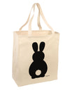 Cute Bunny Silhouette with Tail Large Grocery Tote Bag by TooLoud