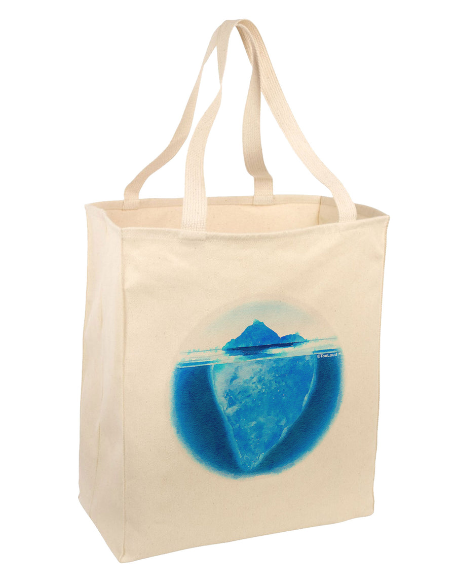 Iceberg Watercolor Large Grocery Tote Bag-Grocery Tote-TooLoud-Natural-Large-Davson Sales