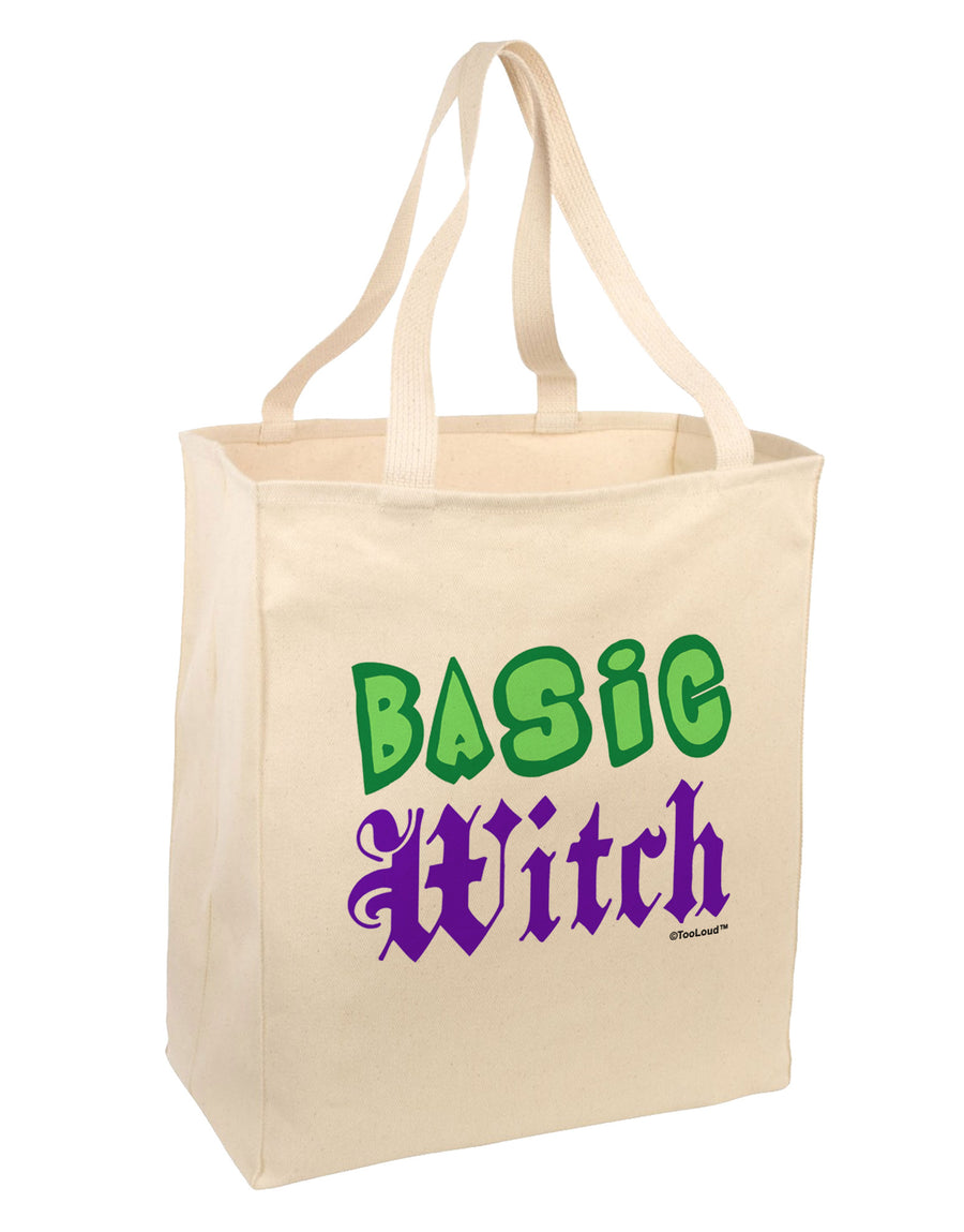 Basic Witch Color Green Large Grocery Tote Bag-Grocery Tote-TooLoud-Natural-Large-Davson Sales