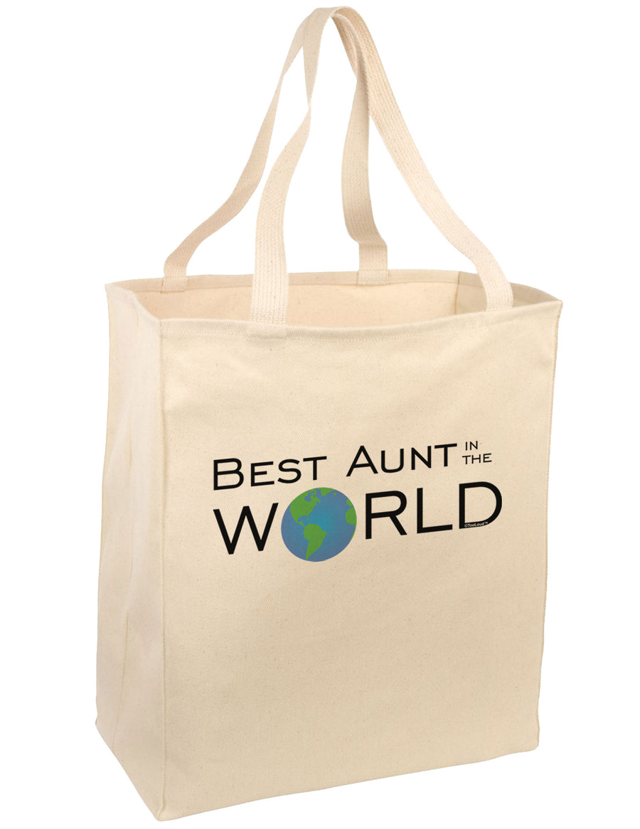 Best Aunt in the World Large Grocery Tote Bag-Grocery Tote-TooLoud-Natural-Large-Davson Sales