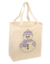 Cute Snowman With Hat and Scarf Christmas Large Grocery Tote Bag-Grocery Tote-TooLoud-Natural-Large-Davson Sales