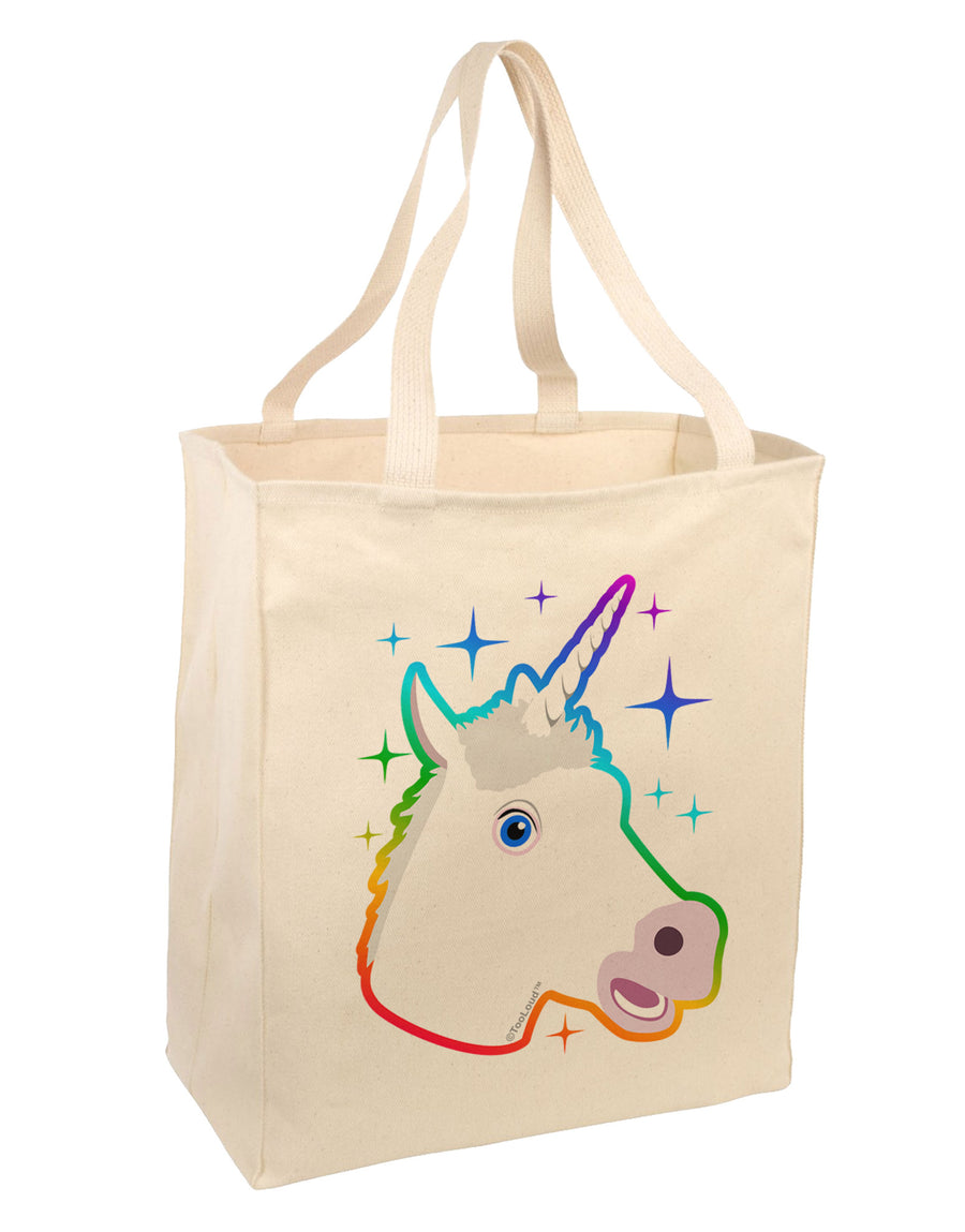 Magical Rainbow Sparkle Unicorn Large Grocery Tote Bag-Grocery Tote-TooLoud-Natural-Large-Davson Sales