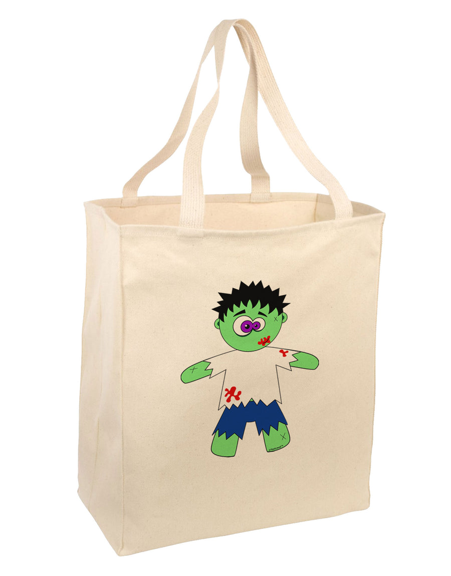 Zombie Boy Halloween Large Grocery Tote Bag-Grocery Tote-TooLoud-Natural-Large-Davson Sales