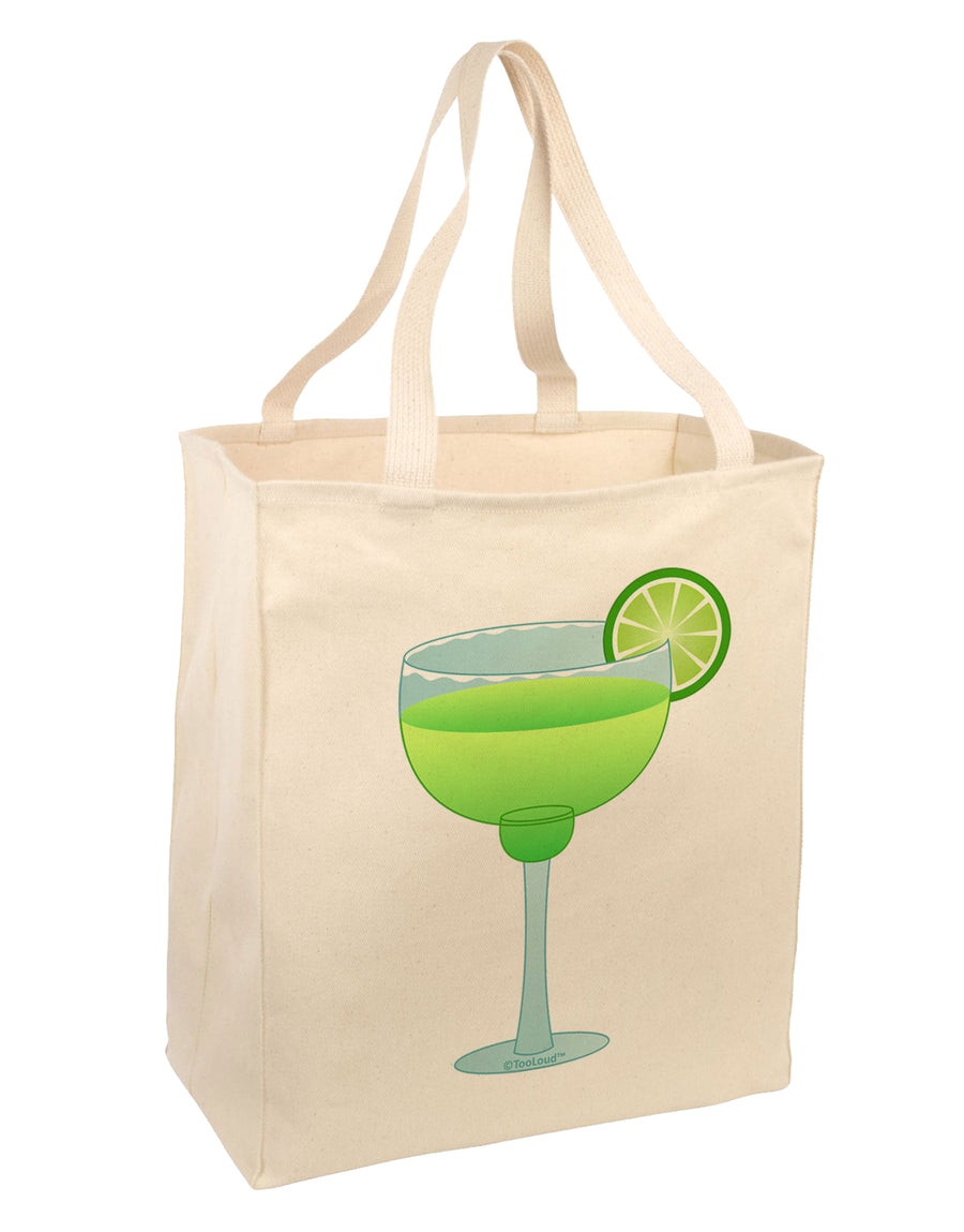 Green Margarita with Lime - Cinco de Mayo Large Grocery Tote Bag by TooLoud-Grocery Tote-TooLoud-Natural-Large-Davson Sales